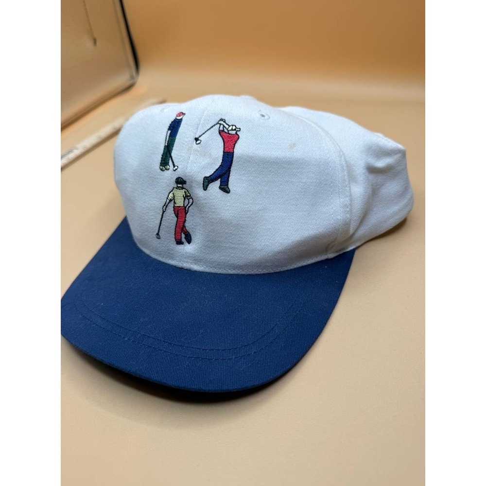 Pivot Rules 1997 Stooges Golfing‎ Snapback Cap Hat White Blue Adjustable Outdoor - Picture 2 of 5